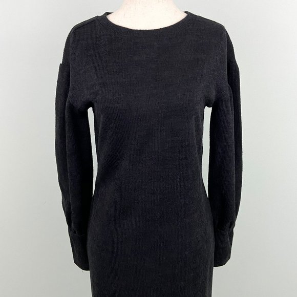 🌸SOLD🌸 NWT Walter Baker | Black Chenille Rib Knit Sweater Dress XS - Picture 7 of 11